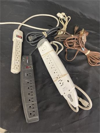 3 House Extension Cords & 3 Power Strips