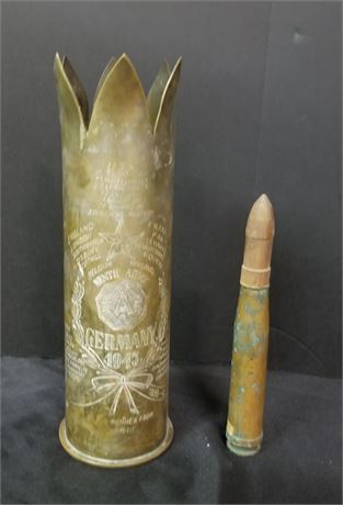 Collectible 9th Army WWII Trench Art Shell