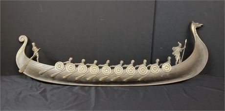 Large Ancient Boat W/ Barsman Wall Hanger