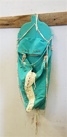 Native American Cradle Board - turquoise