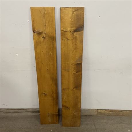 Pair of Stained Pine Shelves - 3/4"x 9 1/2 x 56