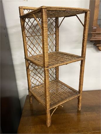 Small Wicker Side Table - 12x12x30