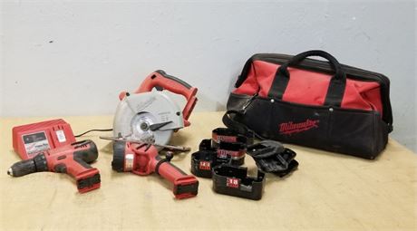 Cordless Milwaukee Tool Trio w/Charger - No Battery