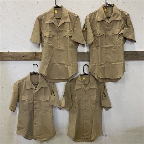 4 USMC Khaki Shirts - Sz 15 1/5