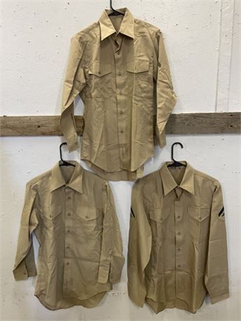 3 US Army Long Sleeve Shirts - Sz 15x31