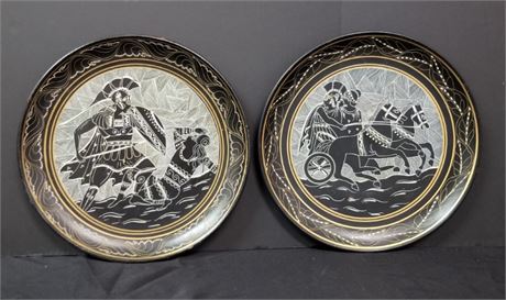 Handmade in Athens, Greece Gladiators Plates - 12" Diameter