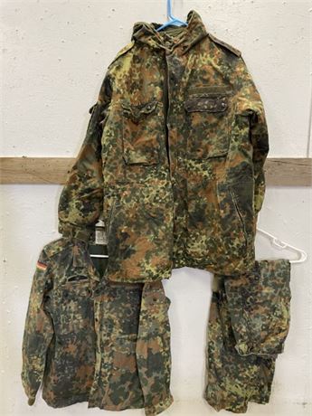 Modern German Army Camo Shirt, Pants, & Hooded Cold Weather Parka