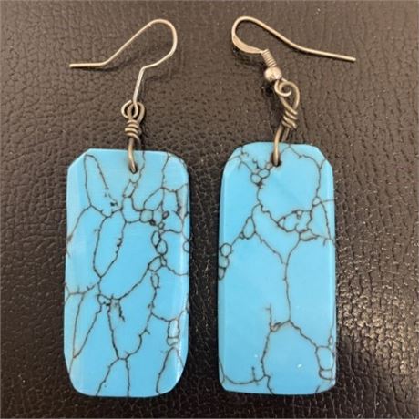 Reconstructed Turquoise Earrings