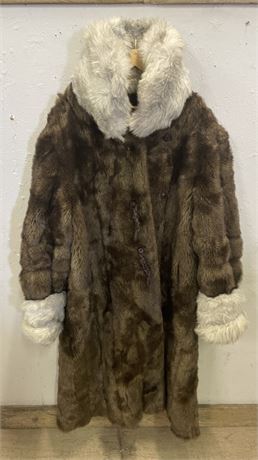 Large Faux Fur Coat Approx. Size 42