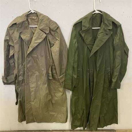 2 US Army Raincoats, Sz 38S & 34R