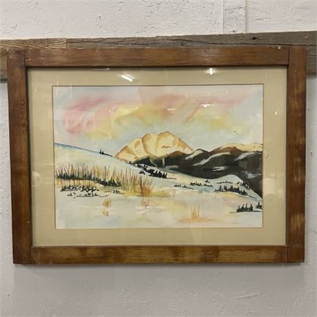 Framed Watercolor Painting - 29x21