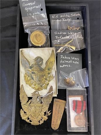 Antique Items from the Civil War and the 'Indian Wars' Including Toe Tag,