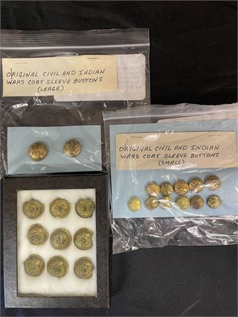 Antique Uniform Buttons from the Civil War and the 'Indian Wars'