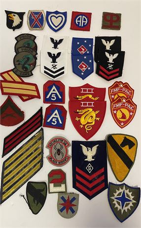 Assorted Military Patches and Insignia