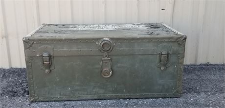 Vintage Military Footlocker - 31x17x13