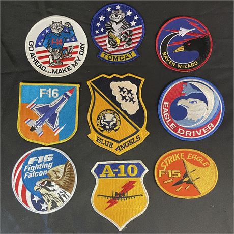 9 NEW USN Fighter Jet Arm Patches