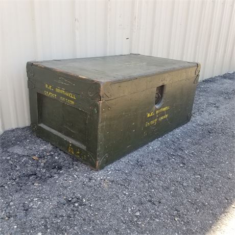 Vintage Wood Military Locker