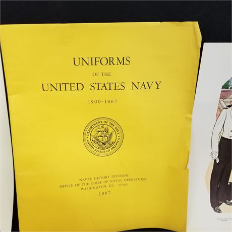 Collectible 1900-1967 USN Uniform Guide Print Set 16x20