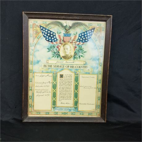 Antique WWI Service Plaque - 12x15