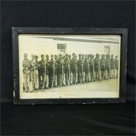 Rare Antique Turn Of The Century Photograph of Buffalo Soldiers