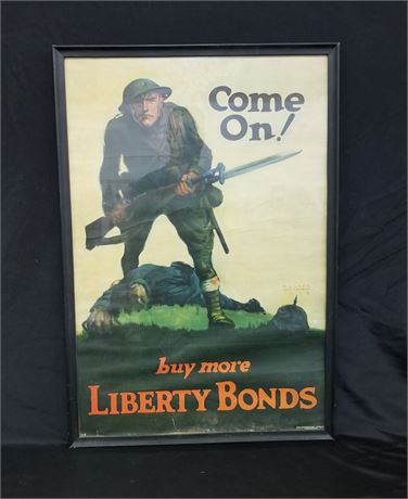 Vintage WWI Liberty Bond Poster - 21x31