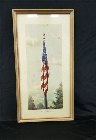 Framed 'Our Flag' Print - 12x23