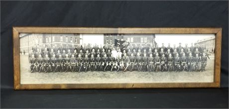 Framed WWI Calvary Squadron Photograph - 33x10