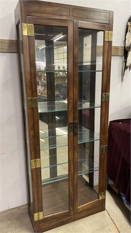 Nice Glass & Mirror Curio Cabinet - 30x12x76