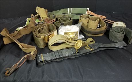 Assorted WWI & WWII Uniform Belts