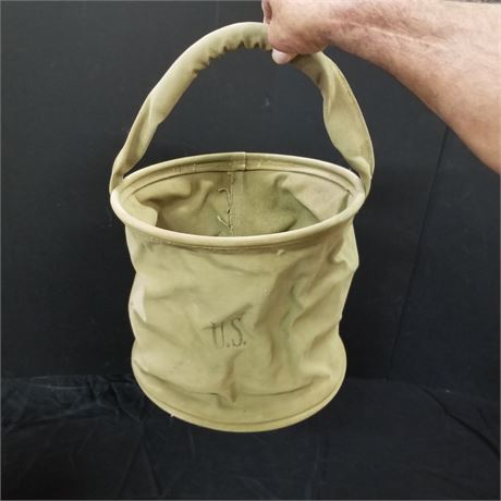 USA Military Collapsible Canvas Water Bucket/Gear Bag