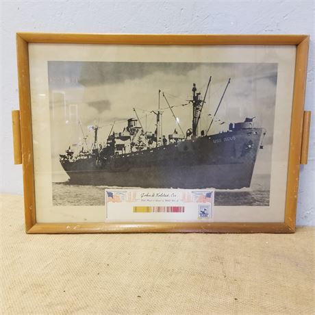 WWII USS Indus Serving Tray - 22x15