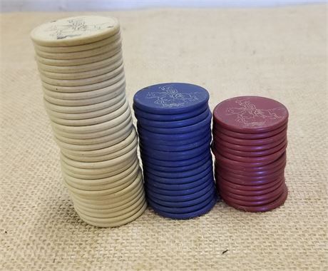 Vintage Cavalry Poker Chips