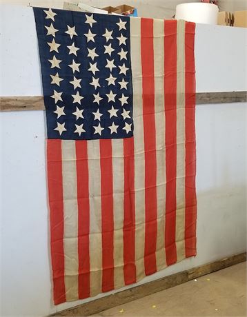 Awesome Vintage 38 Star American Flag...56x87