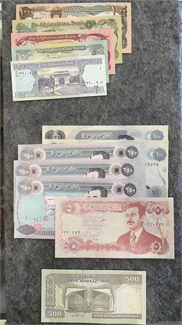 Afghan, Iraqui, and Irani Currencies