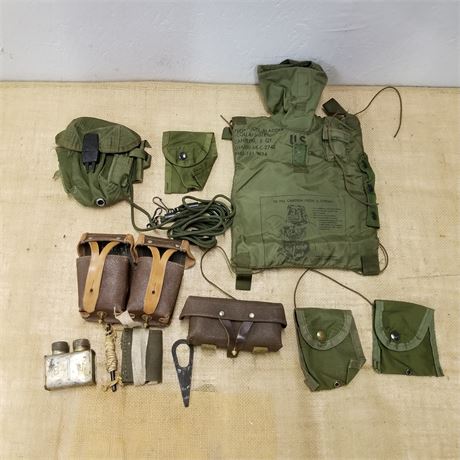 Assorted Ammo Pouches, Bags, Soft Canteen, etc.