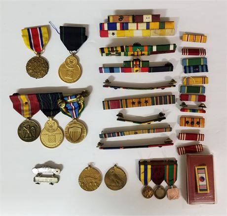 Assorted Military Medals & Ribbon Bars