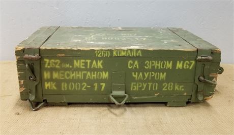 Vintage Wood 7.62 Ammo Box - 18x11x6