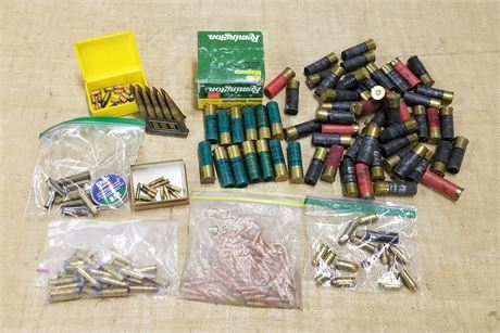 Assorted Live Ammo/Shot Shells/Bullets/Brass...200pc. approx