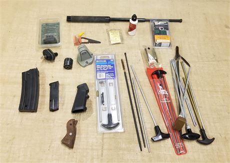 Assorted Gun Cleaning Equipment/Magazines/Clips/Components