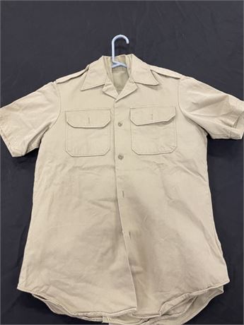 3 Short Sleeved Khaki Army Shirts...sm-med sz.