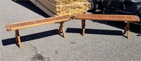 Like New Wood Patio Benches