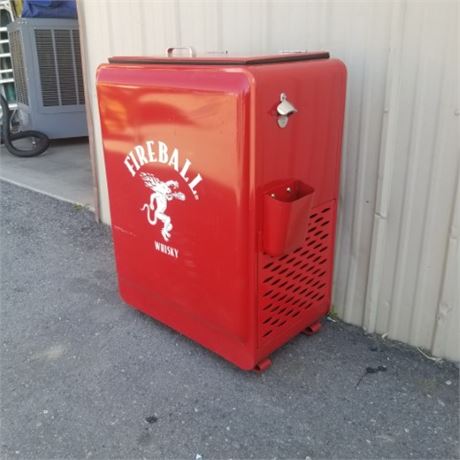 Fireball Rolling Portable Drink Cooler w/ Drain - 25x18x35