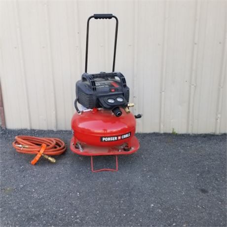 6 Gallon Porter Cable Pancake Air Compressor w/ Cart