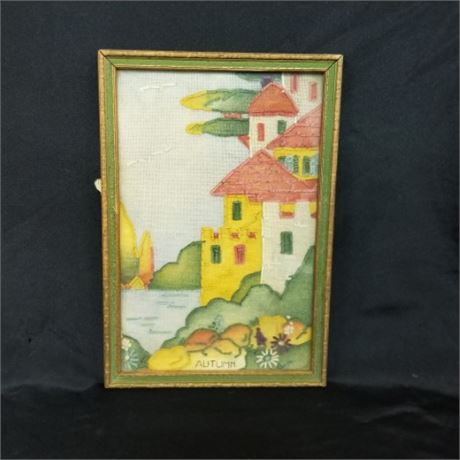 Framed Vintage Embroidery - 9x13