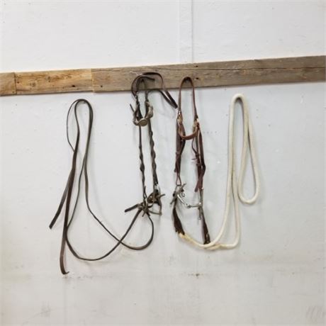 2 Bridles w/ Bits & Reins