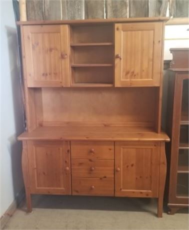 Nice 2 Piece Hutch Cabinet - 59x28x78