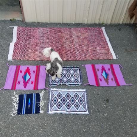 Assorted Woven Rugs & Table Throws