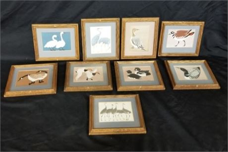 Assorted Framed Waterfowl & Bird Prints Signed By: W. Morgan - 9x8