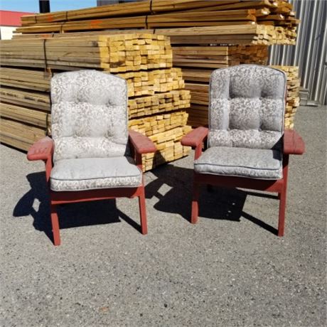 Redwood Patio Chairs w/ Cushion