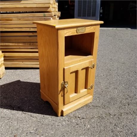 White Clad Accent Side Table - 18x13x29